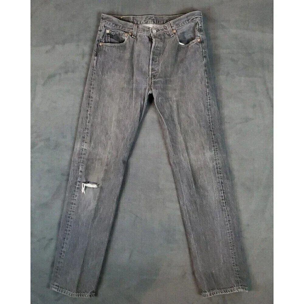 Vtg Levis 501 Jeans Dark Wash Men's 32 X 33 Made in USA Button Fly (tag 34X34)